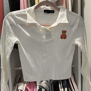 white teddy bear shirt